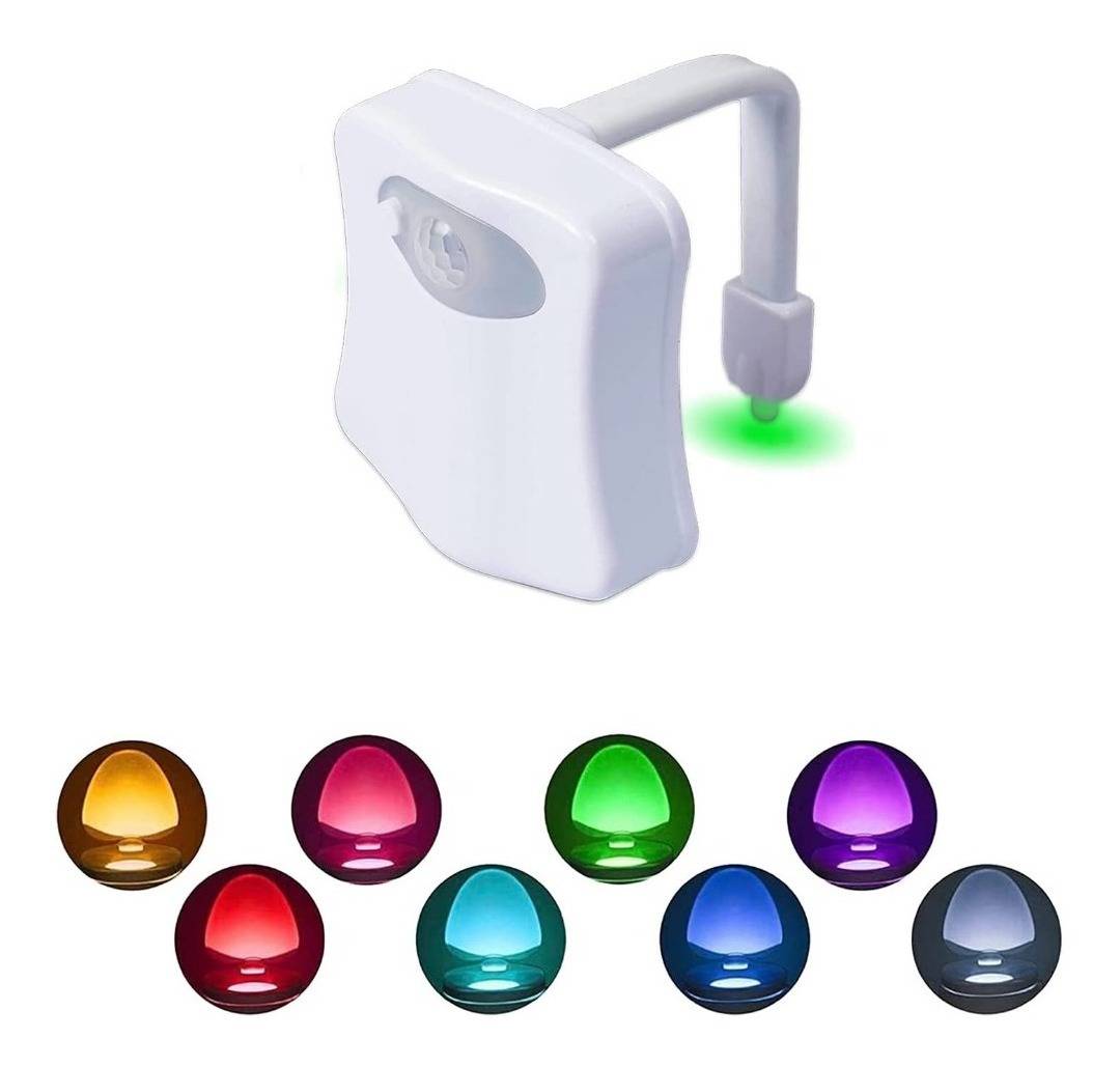 Paquete De 2 Luces De Noche Recargables Para Inodoro, 16 Colores Con Detección De Movimiento Luz Para Cuenco De Bano Novedosa Y Divertida